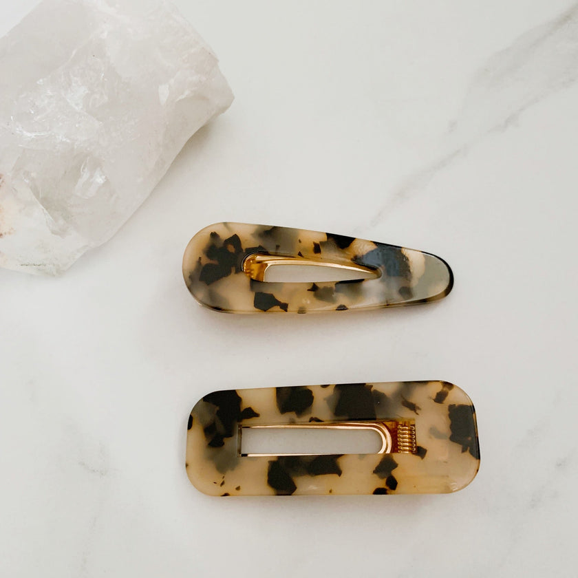 Tortoise shell chunky clips