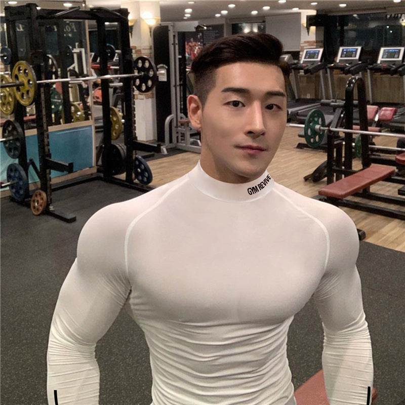 Muscle fit Long sleeve Gym shirt Sports Leisure Top for men