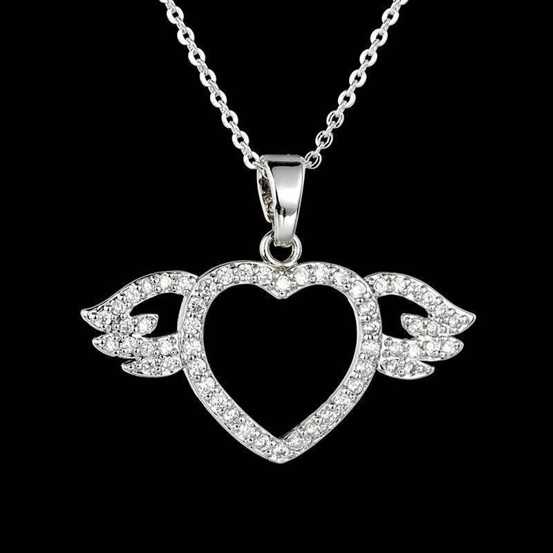 Women Fashion Angel love pendant Necklace Gold Silver