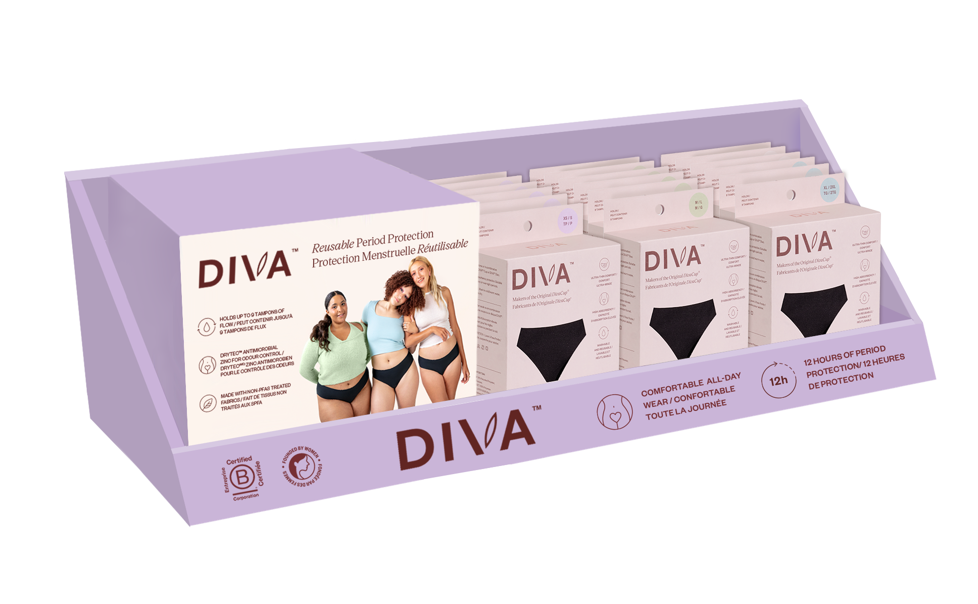 Diva International - Period Underwear Counter Dsply 18 U (1disp)