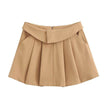 European And American Style College Style High Waist Mini Pleated Skirt