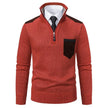 Men's heavyweight Polo Shirts - Half Zipper Cold Blouse Stand Collar