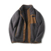 Fleece-lined Thickened Stand Collar Pocket Winter Jacket for men