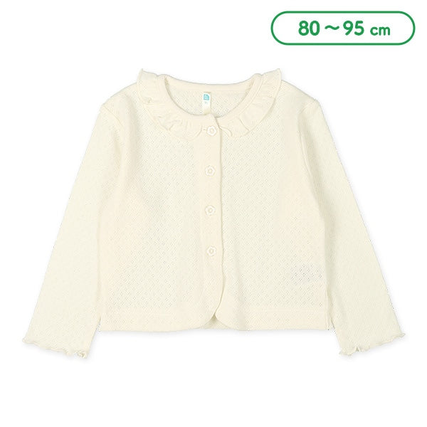 西松屋 ELFINDOLL 襟フリルパターンメッシュカーディガン正規品