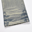 Distressed Scratches Denim Straight-leg Pants Men Jeans