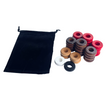 32 Red and Walnut Carrom / Pichenotte / Croquignole Rings - (Red / Walnut / Natural / Black / White) - Anneaux De Pichenottes - Game Accessories / Accessoires De Jeu