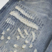 Punk Make Old Ripped Letter Denim Trousers Men Jeans