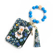 Women's Flora Print Tassel Leather Card Holder Wallet