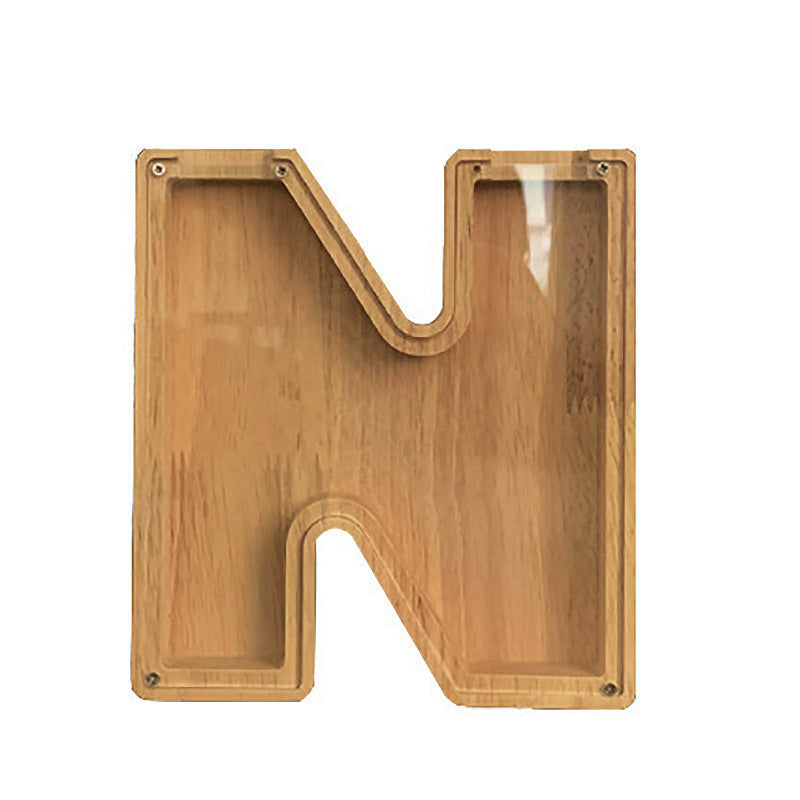 Wooden Animal & Alphabet Piggy Bank – Kids Holiday Gift, A–Z & Animal Styles