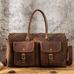 Retro Crazy Horse Leather Weekender Travel Duffel Bag with Laptop Compartment