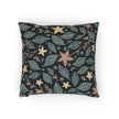 Floral Starleaf Pattern Woven Pillow | Botanical Night Leaves