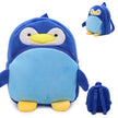 Cute Penguin Plush Kids Backpack – Blue Cartoon Toddler Bag