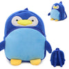 Cute Penguin Plush Kids Backpack – Blue Cartoon Toddler Bag
