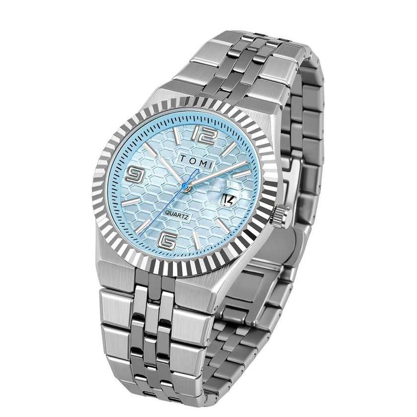 Men's Minimalist Quartz Watch – Classic Silver Dial Wristwatch