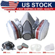 7in1 Half Face Gas Mask Facepiece Spray Painting Respirator Reusable Safety protective mask