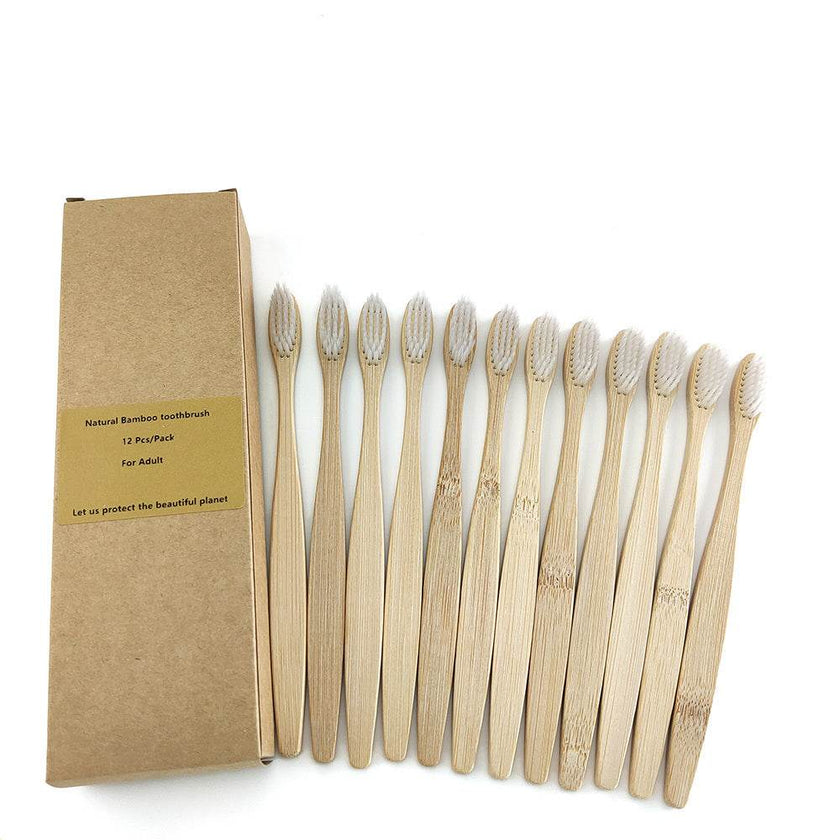 Eco friendly 12 Bamboo toothbrushes