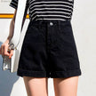 High Waisted Smoked Gray Denim Shorts For Women