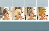 Women's Microfiber Hair Dryer Cap Absorbent Hair Towel.