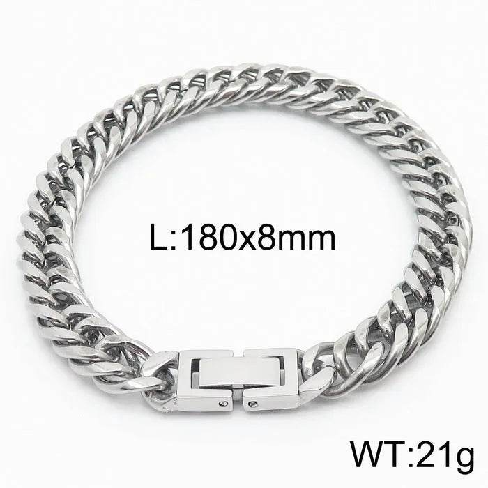 Cuban Link Chain Trimming Chain Jewelry Buckle Titanium Steel Bracelet