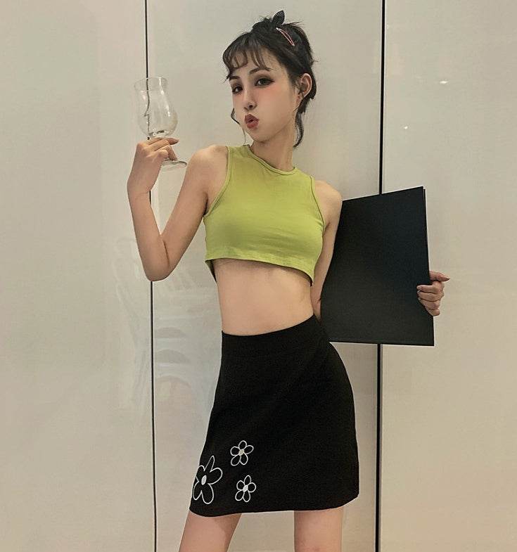 Summer Halter neck tank Tops and Skirt Outfit set