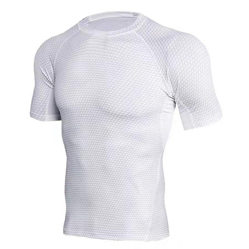 Men’s Gym Compression Shirt – Short Sleeve Workout Training & MMA BJJ Rash Guard