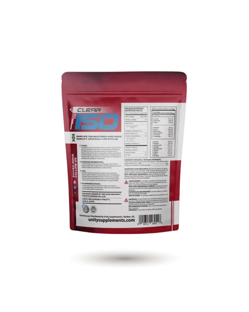 Unity Supplements Clear Isolate Protein Powder