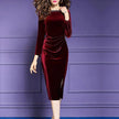 Velvet Married Daughter Wedding Dinner Evening Gown Female Hi Mother-in-law  Mother Dress