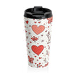 Hand-Drawn Hearts Travel Mug | Valentine Butterfly Floral Stainless Steel