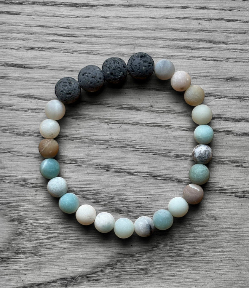 Amazonite Volcanic Rock Diffuser Bracelet | Natural Aromatherapy Jewelry