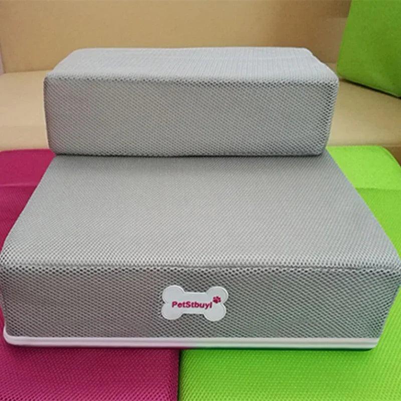 Foldable Pet Stairs – 2-Step Foam Dog & Cat Steps (Small & Large, Multiple Colours)