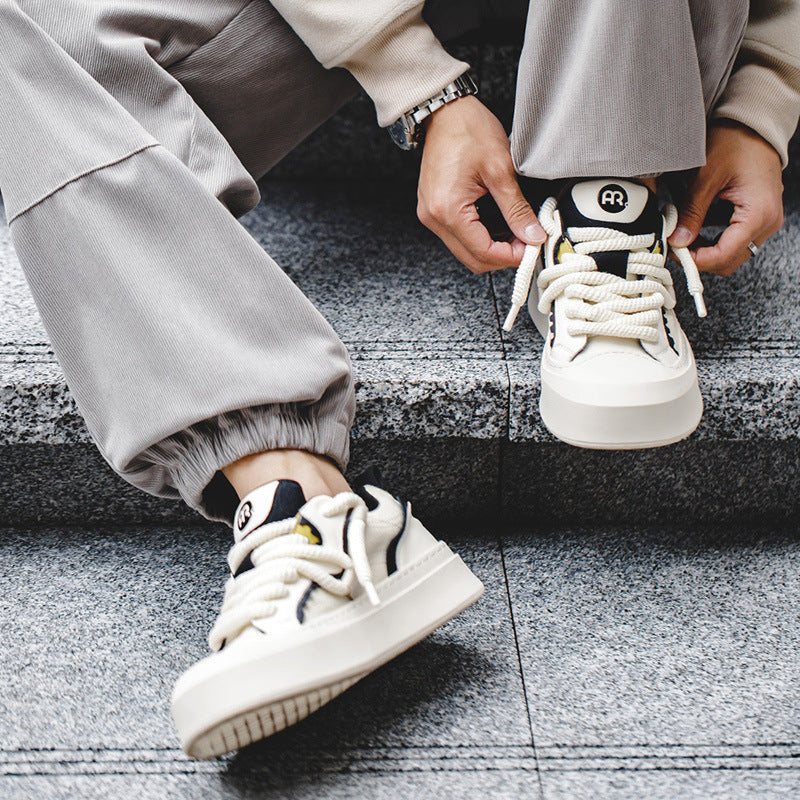Men's Casual Sneakers with Color-Block Design and Rubber Sole