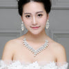 0284 White pearl diamond bridal accessories set
