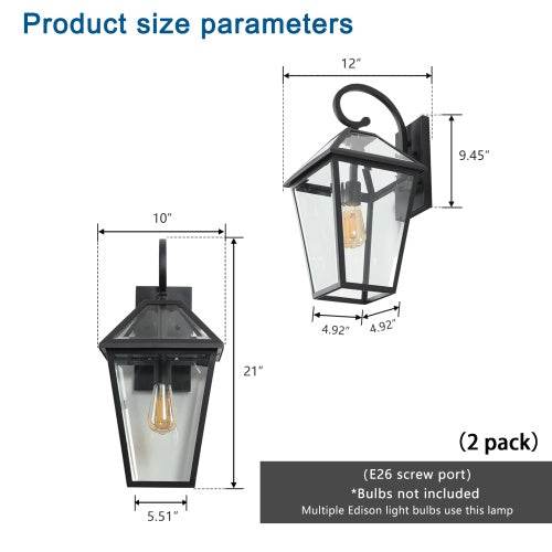 Modern Outdoor Waterproof Wall Lights fixture Support Many Types Of Bulb-2 Packs