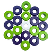 32 Purple and Lime Green Carrom / Pichenotte Rings - (Purple / Lime Green / Natural / Black / White) - Anneaux De Pichenottes - Game Accessories / Accessoires De Jeu