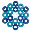 32 Blue and Light Blue Carrom / Pichenotte / Croquignole Rings - (Blue / Light Blue / Natural / Black / White) - Anneaux De Pichenottes - Game Accessories / Accessoires De Jeu