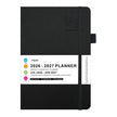 2026–2027 Weekly Monthly Planner Notebook – A5 Faux Leather Cover, 100gsm, Sewn Binding (7 Colours)