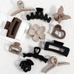 Coffee Series Hair Barrette Combination Set – Plastic Resin Hair Clips for Women