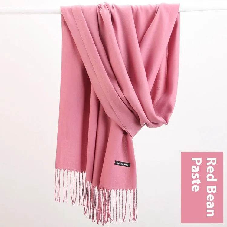 Pure Color Warm Keeping Scarf All-match Cashmere Shawl