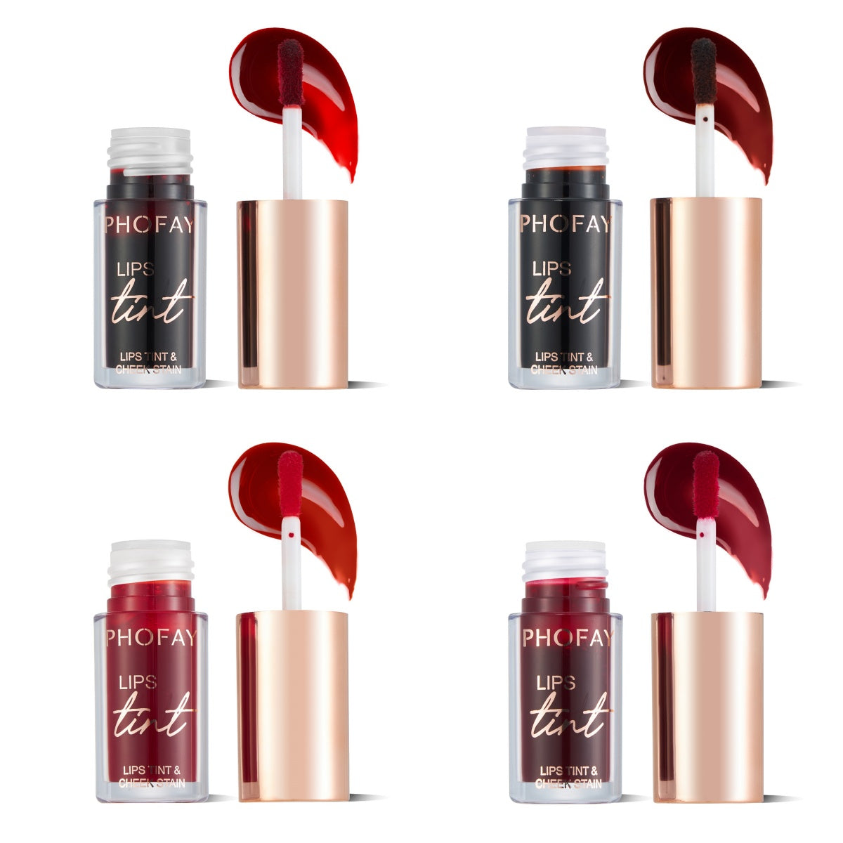 PHOFAY Lip Tint – Long-Wearing, Non-Drying Tint for Lips & Cheeks (3 Shades + Set)