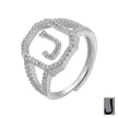 Fashion Micro Inlaid Zircon Arab Letters Ring for women