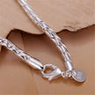 925 Silver Plated Fashion Solid Round Snake Bracelet
