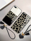 Luxury Leopard Tempered Glass Mirror iphone Case