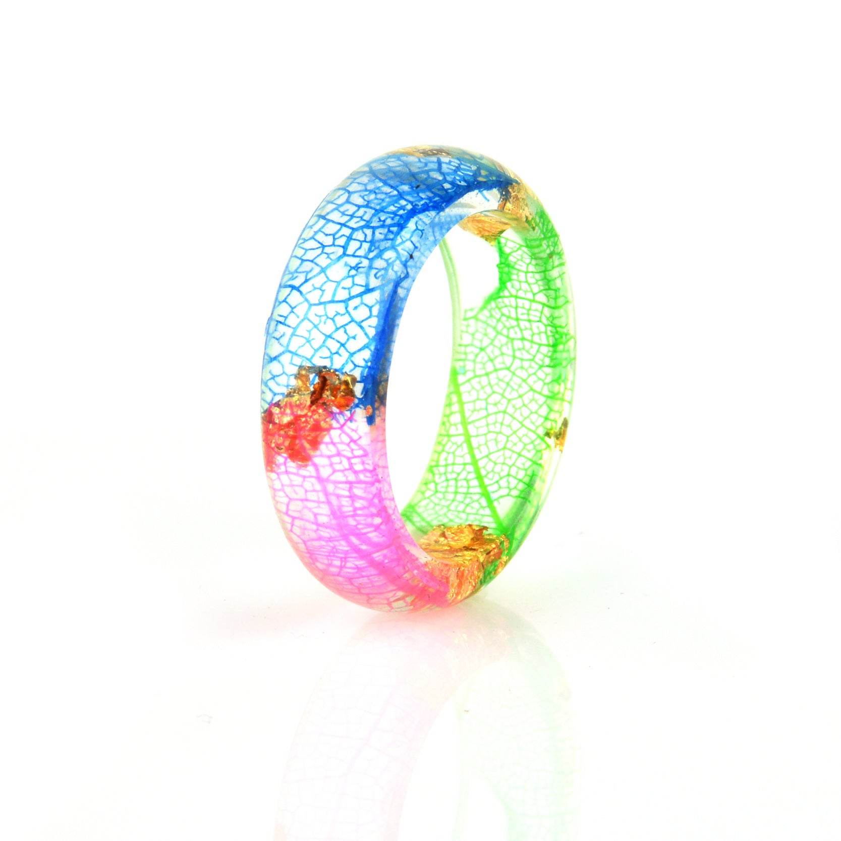 Dried flower resin ring