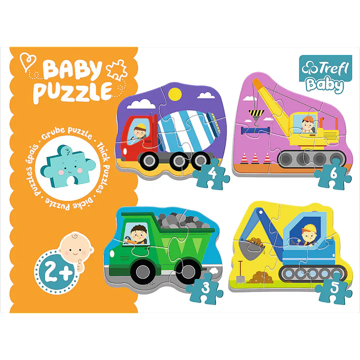 Trefl - PUZZLE - BABY CLASSIC - VEHICLES on the COSTRUCTION SITE