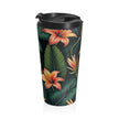 Tropical Orange Lily Travel Mug | Floral Stainless Steel Tumbler