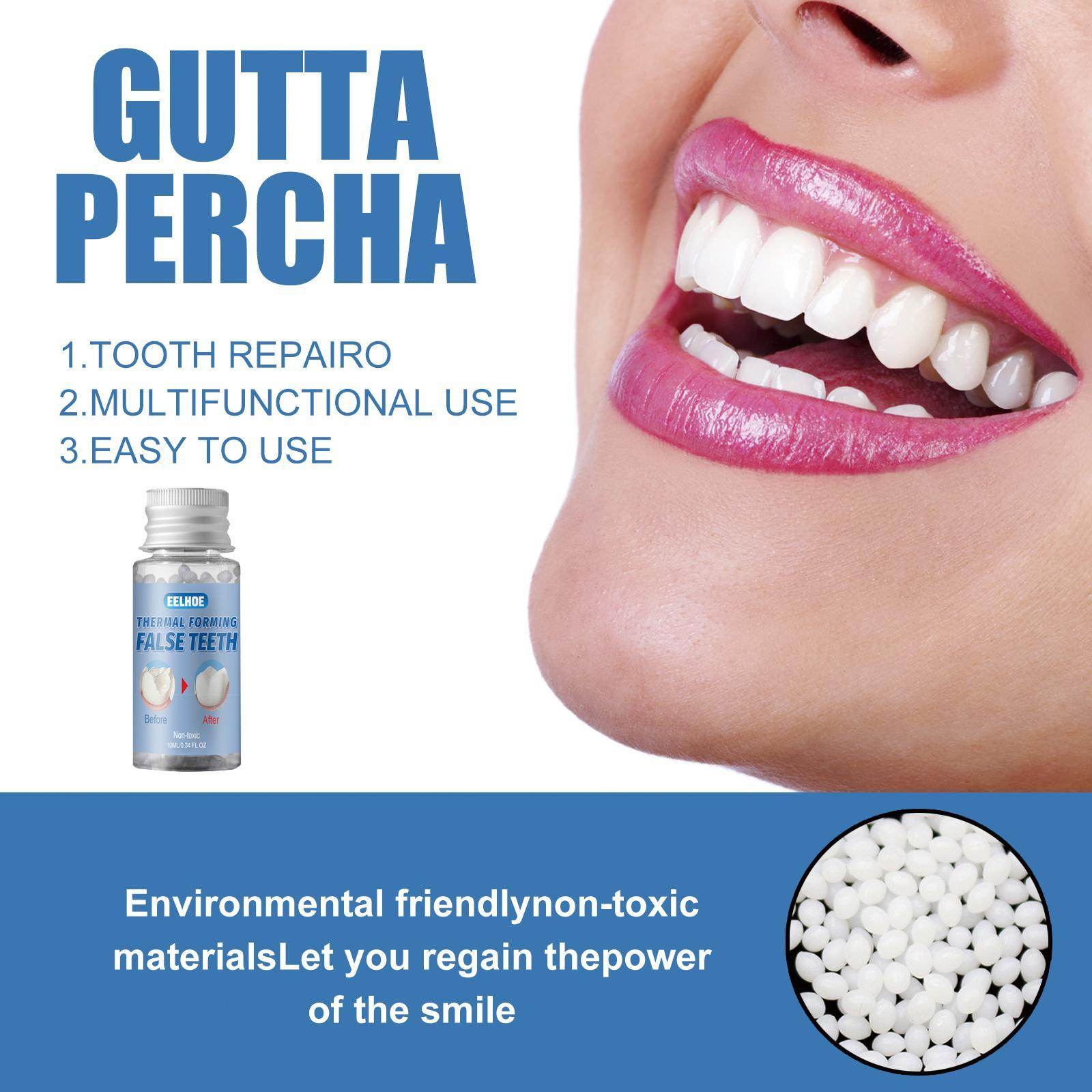 Easy-to-use Tooth Shaping Glue Video Beauty Denture Correction Temporary Filling