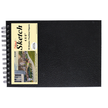 Spiral-bound Sketchbook with Black Faux Leather Cover, 110gsm