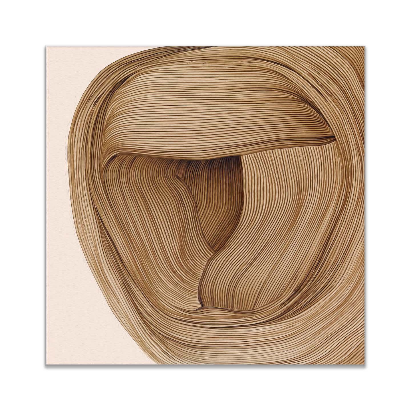 Toile d'art murale avec dessin au trait fin, 91 cm x 91 cm.