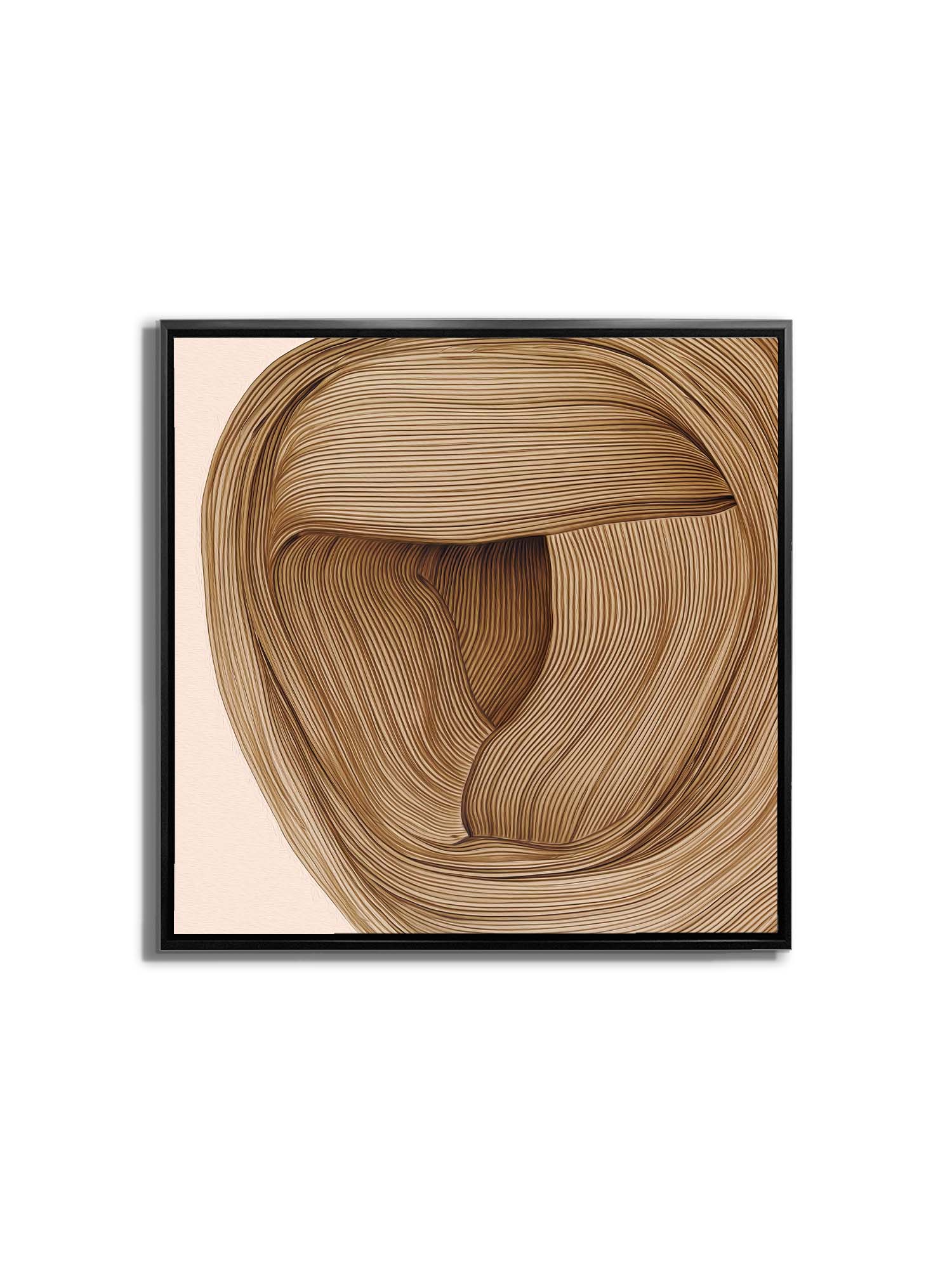 Toile d'art murale avec dessin au trait fin, 91 cm x 91 cm.