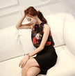 Women summer floral sleeveless Chiffon Blouse top